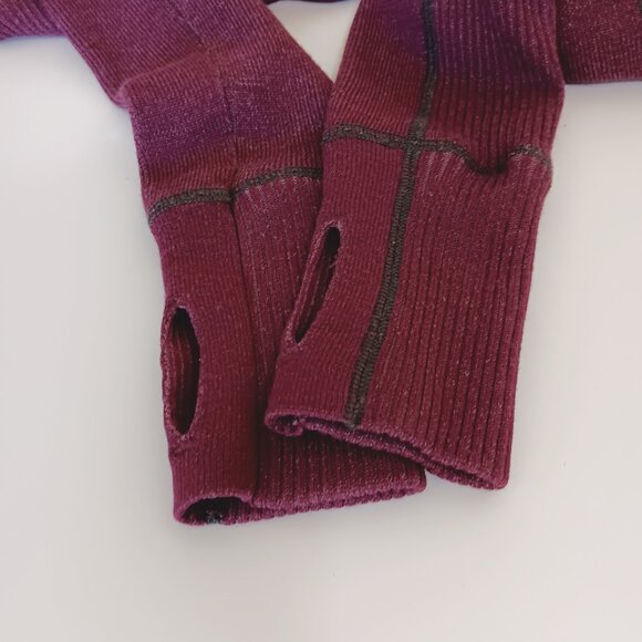 Athleta Women's Berry Purple Giant Slalom Zip Front Wool Blend Sweater Size S - Picture 6 of 16